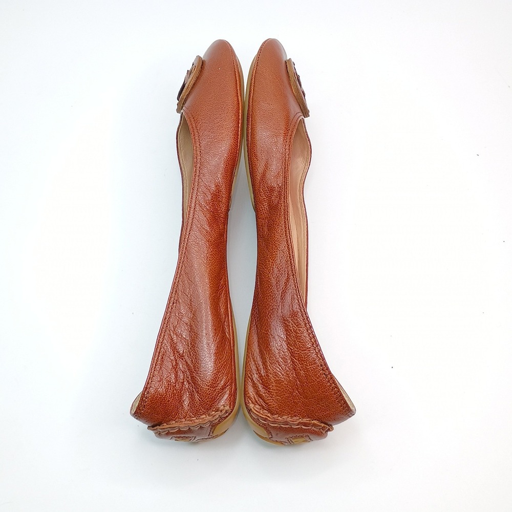 Michael Kors Fulton Moc Ballet Flats Brown Leather Logo Medallion Shoes 10M - Picture 7 of 9